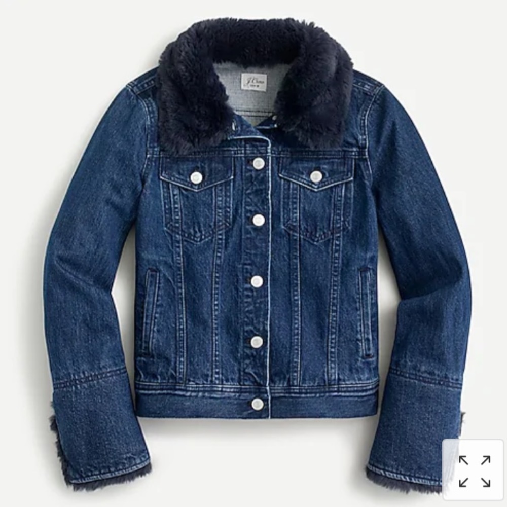 Excellent condition denim jacket with faux fur